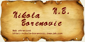 Nikola Borenović vizit kartica